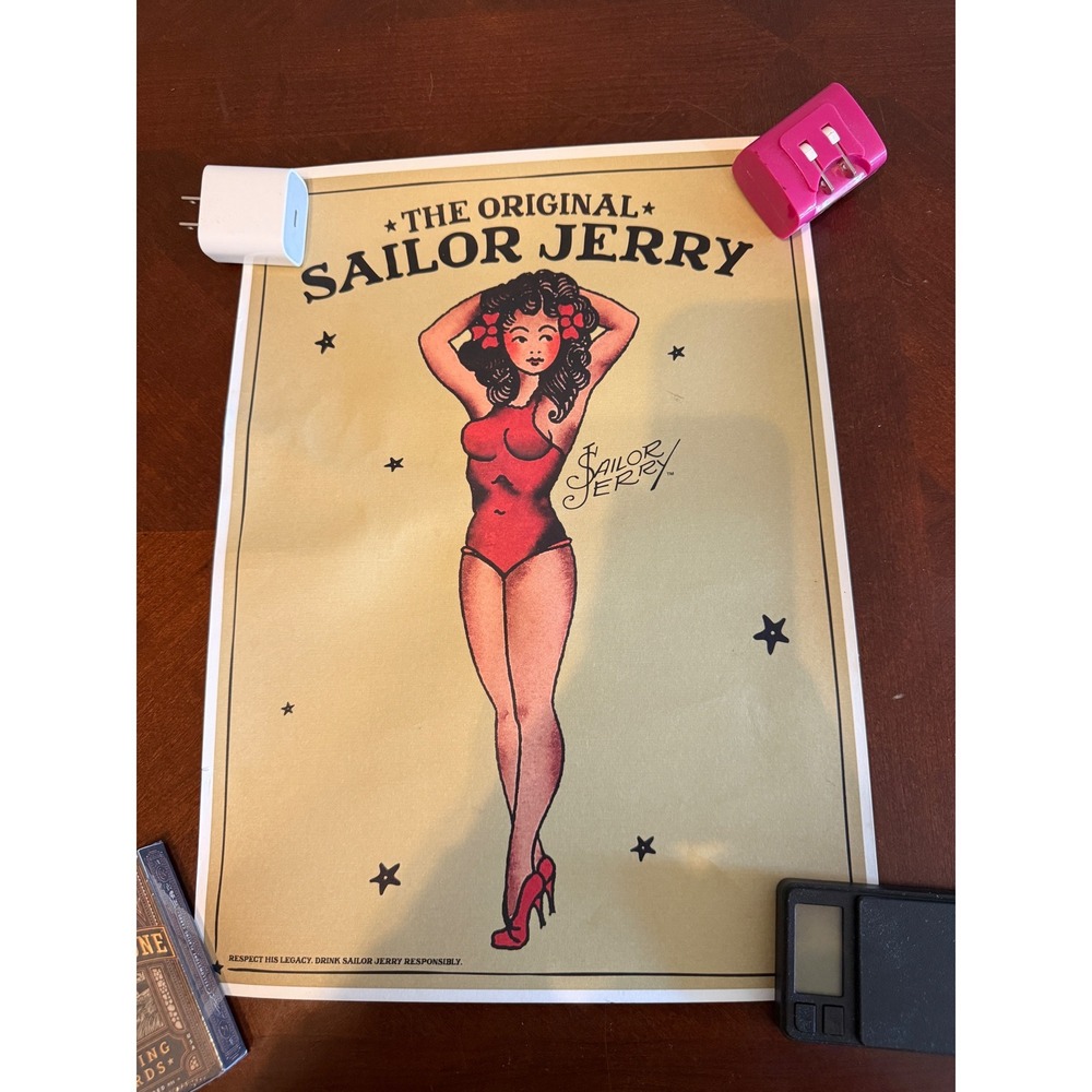 Sailor Jerry Pin Up Girl Poster Print The Art of Norman Collins Retro Tattoo Art